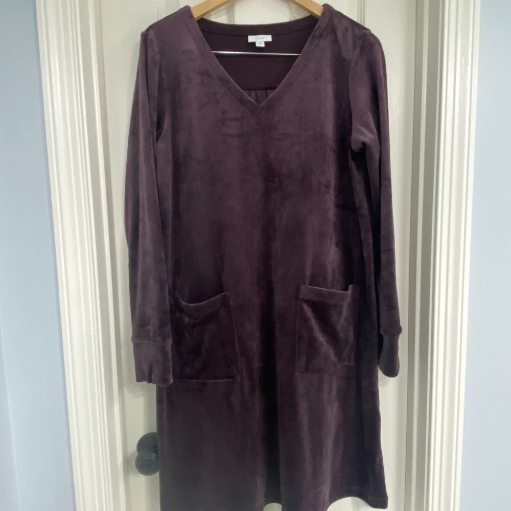 Never Worn - Pure Jill Crushed-Velour V-Neck Dress - Purple - Medium